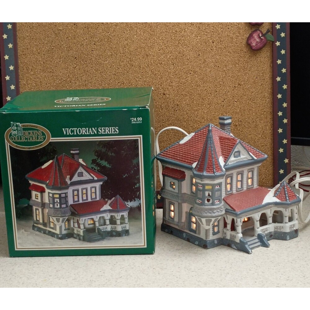 Dickens 1994 Collectible Victorian Series Porcelain House Power Cord Safety Fuse